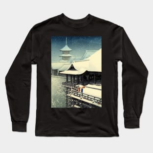 Japanese Spring Snow - Vintage Japanese Art Long Sleeve T-Shirt